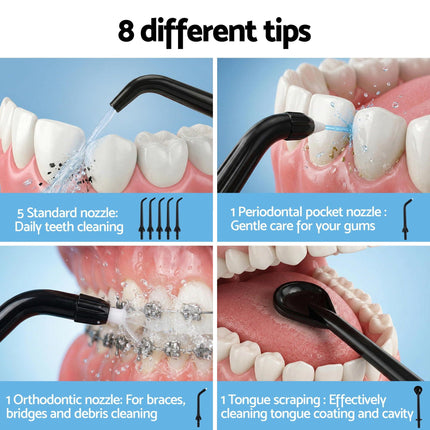 Devanti Cordless Water Flosser Dental Oral Irrigator Black.