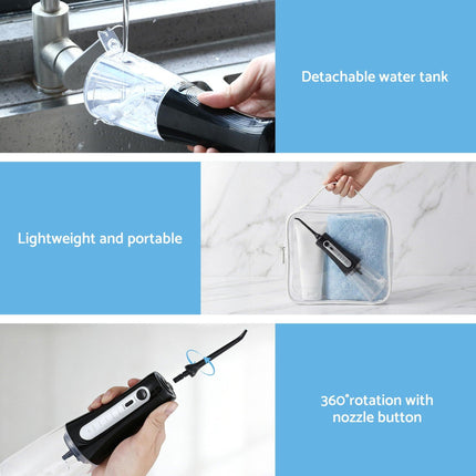 Devanti Cordless Water Flosser Dental Oral Irrigator Black.