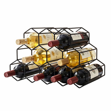 Artiss Wine Rack Metal 12 Bottle No Assembly Required Black.