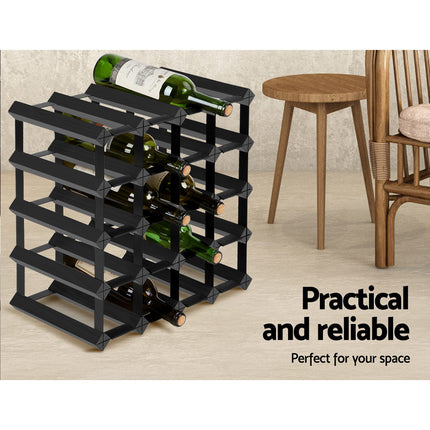 Artiss Wine Rack 20 Bottle Black.