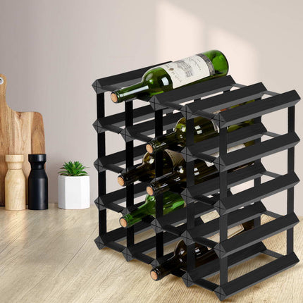 Artiss Wine Rack 20 Bottle Black.