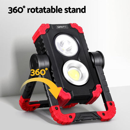 Giantz Work Light Rechargeable Torch USB Cordless LED Lamp Rotation Folding.