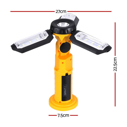 Giantz Work Light Rechargeable USB Cordless LED Lamp Hook Rotation Folding.
