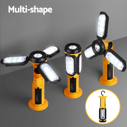 Giantz Work Light Rechargeable USB Cordless LED Lamp Hook Rotation Folding.
