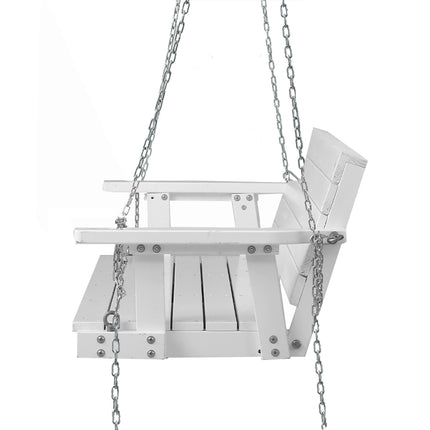 Gardeon Porch Swing Chair with Chain Outdoor Furniture 3 Seater Bench Wooden White.