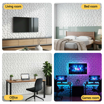 Artiss 3D Wall Panels PVC Decorative Panels 50x50cm Set of 15 Feature Wall Poly.