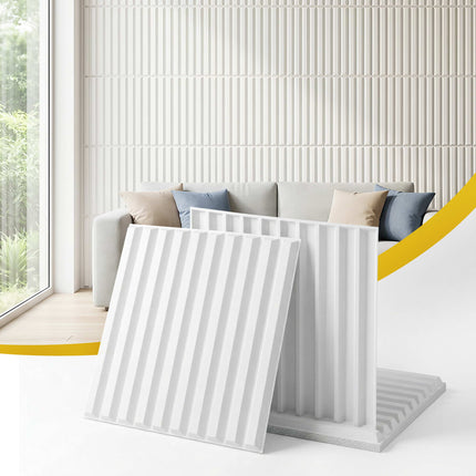 Artiss 3D Wall Panels Vertical PVC Decorative Panels 50x50cm Set of 15 Feature Wall Vert.