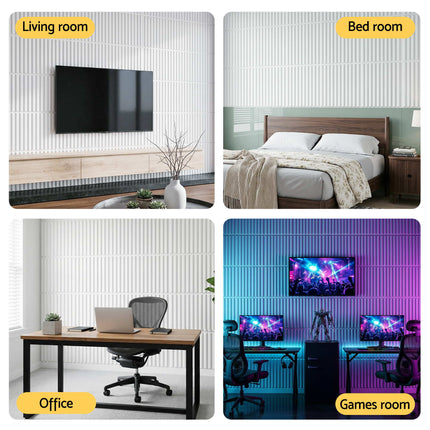 Artiss 3D Wall Panels Vertical PVC Decorative Panels 50x50cm Set of 15 Feature Wall Vert.