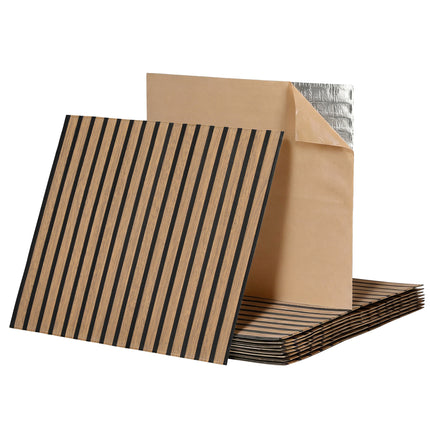 Artiss 10PCS Peel and Stick Wall Panels Tiles 68X68CM Self Adhesive for Home Office Studio Brown.