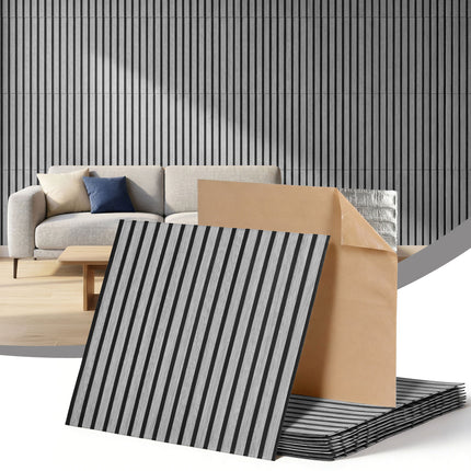 Artiss 10PCS Peel and Stick Wall Panels Tiles 68X68CM Self Adhesive for Home Office Studio Grey.