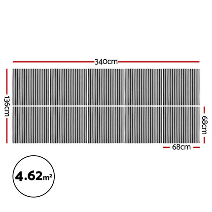Artiss 10PCS Peel and Stick Wall Panels Tiles 68X68CM Self Adhesive for Home Office Studio Grey.