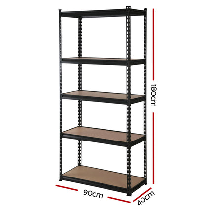 Giantz 4x1.8M Garage Shelving Warehouse Rack Pallet Racking Storage Shelve Black.