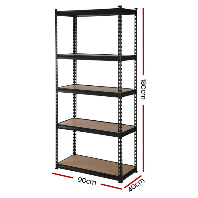 Giantz 4x1.8M Garage Shelving Warehouse Rack Pallet Racking Storage Shelve Black.