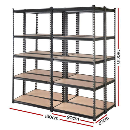 Giantz 4x1.8M Garage Shelving Warehouse Rack Pallet Racking Storage Charcoal.