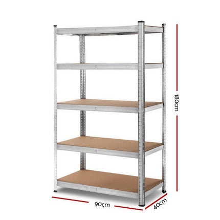 Giantz 1.8M Warehouse Racking Rack Shelving Garage Steel Metal Storage Shelves Silver.