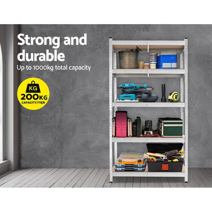 Giantz 1.8M Warehouse Racking Rack Shelving Garage Steel Metal Storage Shelves Silver.