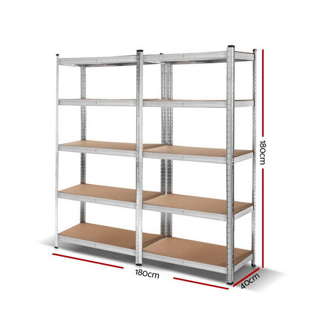 Giantz 2x1.8M Garage Shelving Warehouse Rack Pallet Racking Storage Shelf Silver.