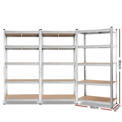 Giants 3x1.8M Warehouse Shelving Rack Racking Garage Metal Storage Shelves.