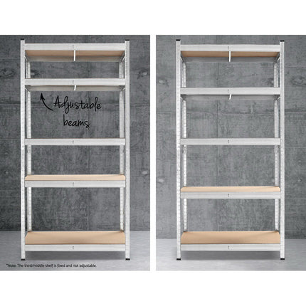 Giantz 5x1.8M Garage Shelving Warehouse Rack Pallet Racking Storage Shelf Silver.