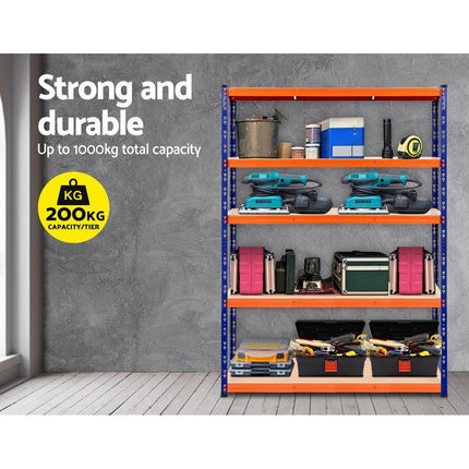 Giantz 1.8M Garage Shelving Warehouse Rack Pallet Racking Storage Shelve Blue.