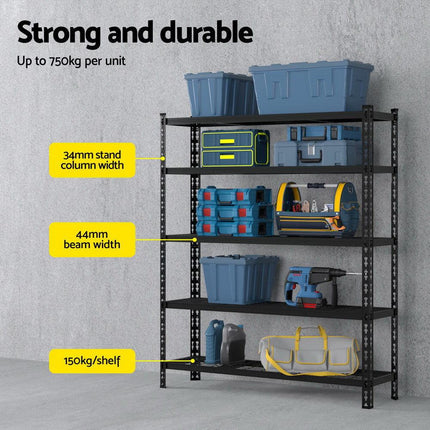 1.8MX1.2M Giantz Garage Shelving Warehouse Rack.