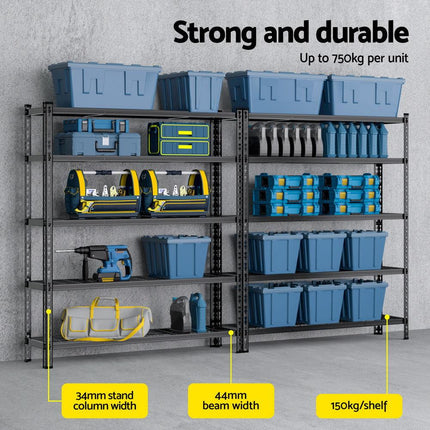 1.8MX2.4M Giantz Garage Shelving Warehouse Rack.