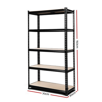 Giantz 1.5M Garage Shelving Warehouse Rack Pallet Racking Storage Shelve Black.
