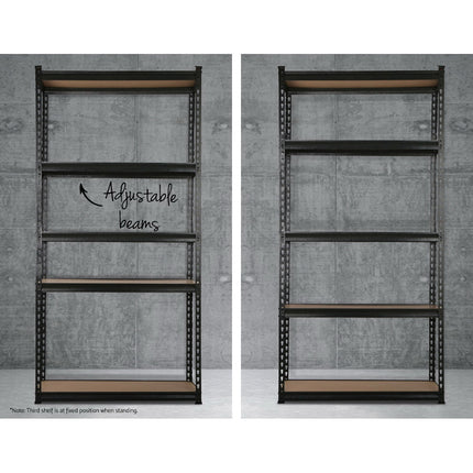 Giantz 1.5M Garage Shelving Warehouse Rack Pallet Racking Storage Shelve Black.