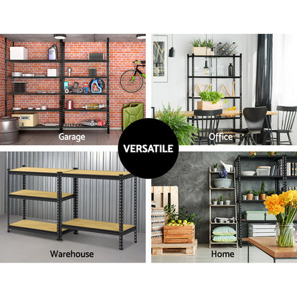 Giantz 1.5M Garage Shelving Warehouse Rack Pallet Racking Storage Shelve Black.
