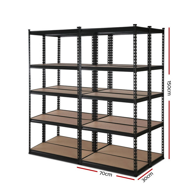 Giantz 4x1.5M Garage Shelving Warehouse Rack Pallet Racking Storage Shelve Black.