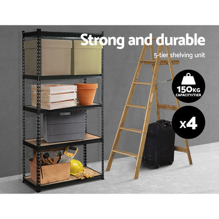 Giantz 4x1.5M Garage Shelving Warehouse Rack Pallet Racking Storage Shelve Black.