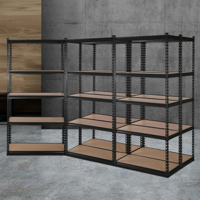 Giantz 5x1.5M Garage Shelving Warehouse Rack Pallet Racking Storage Shelve Black.