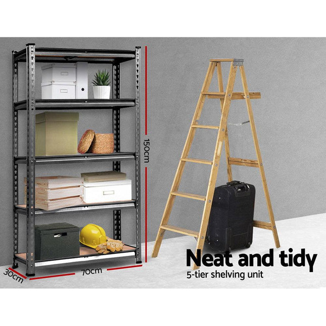 Giantz 1.5M Garage Shelving Warehouse Rack Pallet Racking Storage Shelf Charcoal.