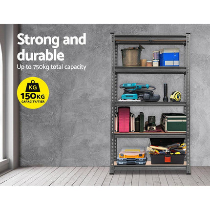 Giantz 1.5M Garage Shelving Warehouse Rack Pallet Racking Storage Shelf Charcoal.