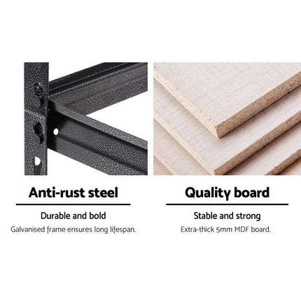Giantz 1.5M Garage Shelving Warehouse Rack Pallet Racking Storage Shelf Charcoal.