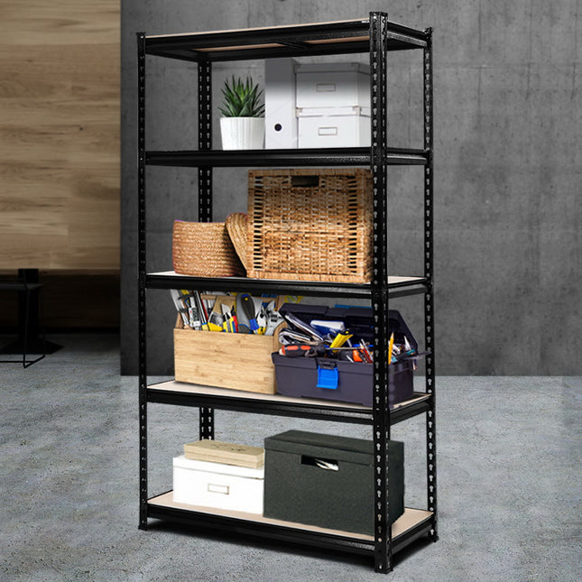 Giantz 1.8M Garage Shelving Warehouse Rack Pallet Racking Storage Shelve Black.