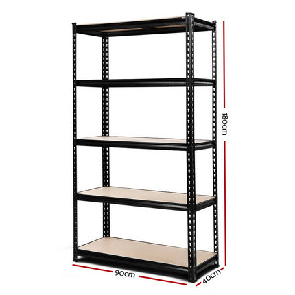Giantz 1.8M Garage Shelving Warehouse Rack Pallet Racking Storage Shelve Black.