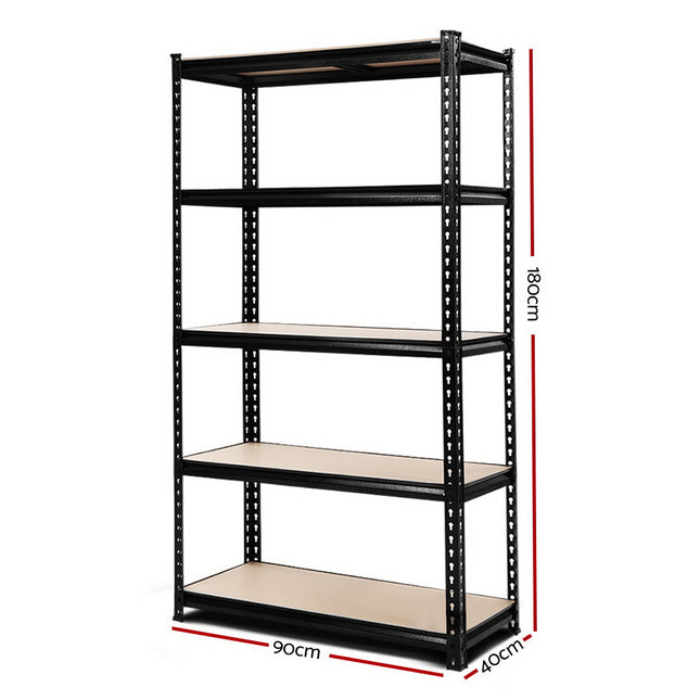 Giantz 1.8M Garage Shelving Warehouse Rack Pallet Racking Storage Shelve Black.