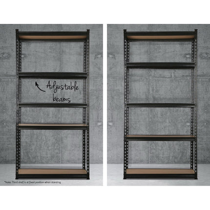 Giantz 1.8M Garage Shelving Warehouse Rack Pallet Racking Storage Shelve Black.