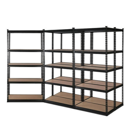 Giantz 5x1.8M Garage Shelving Warehouse Rack Pallet Racking Storage Shelve Black.