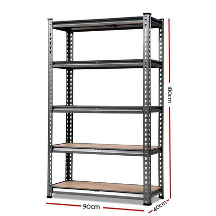 Giantz 1.8M Garage Shelving Warehouse Rack Pallet Racking Storage Shelf Charcoal.