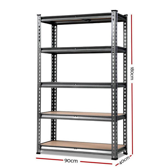 Giantz 1.8M Garage Shelving Warehouse Rack Pallet Racking Storage Shelf Charcoal.