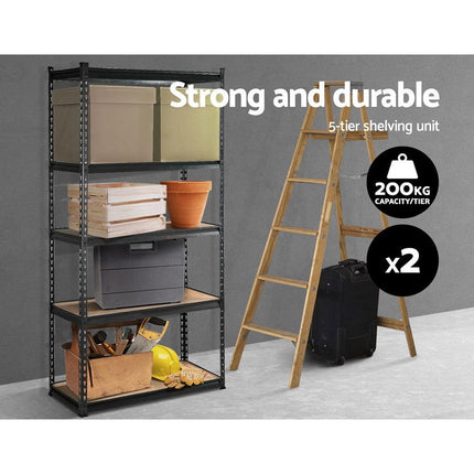 Giantz 2x1.8M Garage Shelving Warehouse Rack Pallet Racking Storage Charcoal.