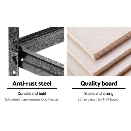 Giantz 2x1.8M Garage Shelving Warehouse Rack Pallet Racking Storage Charcoal.