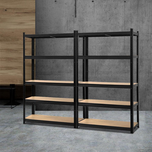 Giantz 2x1.8M Garage Shelving Warehouse Rack Pallet Racking Storage Shelf Black.