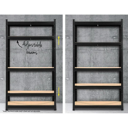 Giantz 2x1.8M Garage Shelving Warehouse Rack Pallet Racking Storage Shelf Black.