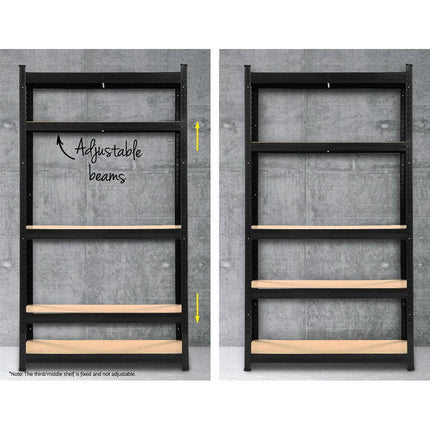 Giantz 3x1.8M Garage Shelving Warehouse Rack Pallet Racking Storage Shelf Black.