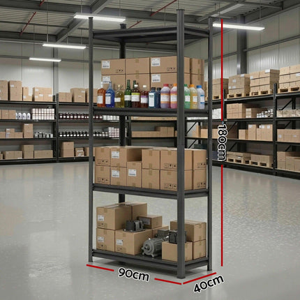 Giantz Garage Shelving 1.8X0.9m Warehouse Rack Storage Shelves Workshop Racks Steel.
