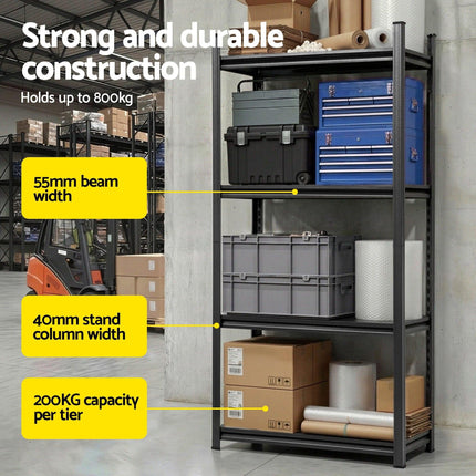 Giantz Garage Shelving 1.8X0.9m Warehouse Rack Storage Shelves Workshop Racks Steel.