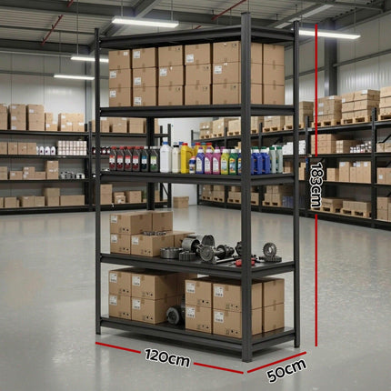 Giantz Garage Shelving 1.8X1.2m Warehouse Rack Storage Shelves Workshop Racks Steel.